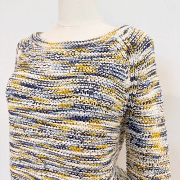 Theory Coella Off The Shoulder Knit Slouchy Sweater Multicolor Preppy Size XS - Picture 4 of 10